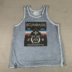 LRG‎ Clothing & Equipment Scumbags Unite Fellow Degenerates Blue Tank Medium